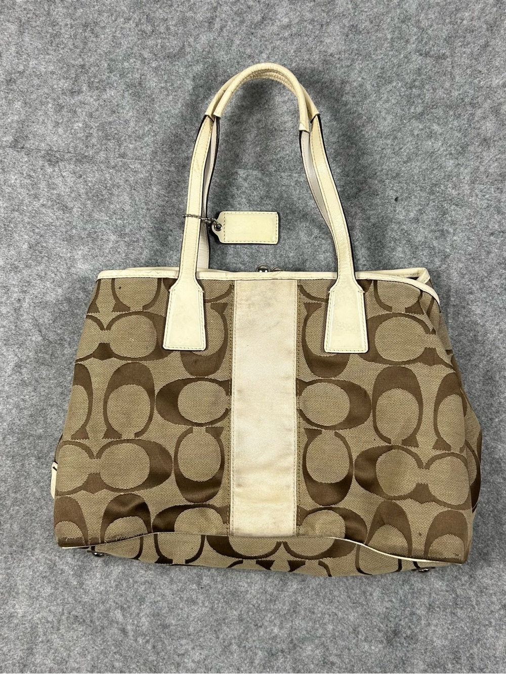 Vintage Coach Y2K Signature C Satchel Kiss Lock Womens Bag